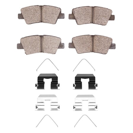 Dynamic Friction Co 3000 Ceramic Brake Pads and Hardware Kit, Low Dust, Low Copper Ceramic, 100% Asbestos-free, Rear 1310-2098-01